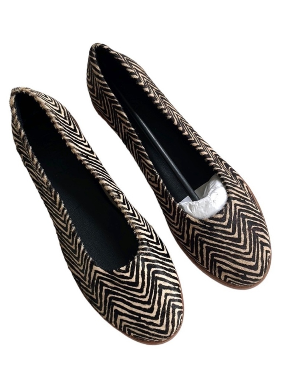 NEW M4DE Leather Calf Hair Matilda Flats Size 6.5